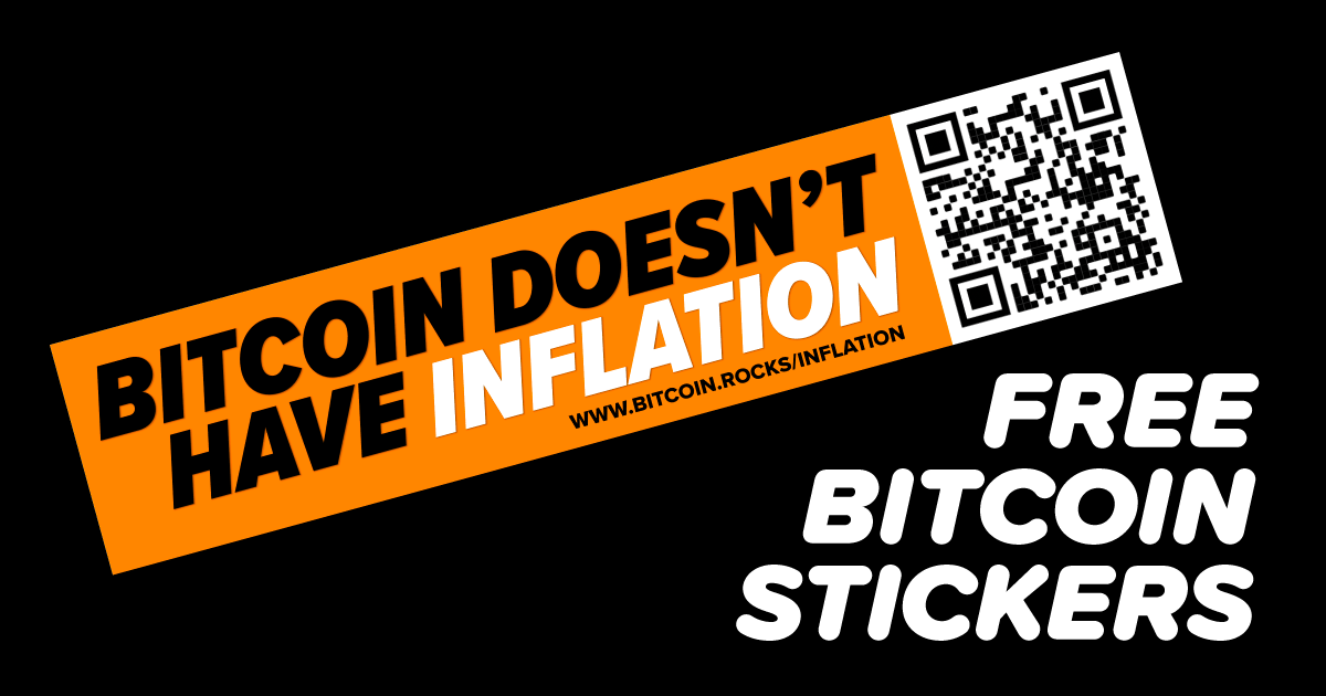 Free Bitcoin Stickers from Bitcoin.rocks
